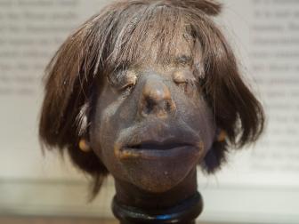 This authentic human head was created in early the 1930s and is on display at the Mutter Museum of The College of Physicians of Philadelphia, Pennsylvania. "We donâ  t sugarcoat or glorify anything," says curator Anna Dhody. "We ask visitors to come with open minds and focus on the subjects that appeal to them." (Harry Fisher/Allentown Morning Call/MCT via Getty Images)